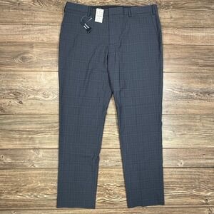 J.Crew Mens Size 38x32 Thompson Tapered Pants Blue Glen Plaid Wool Blend NWT